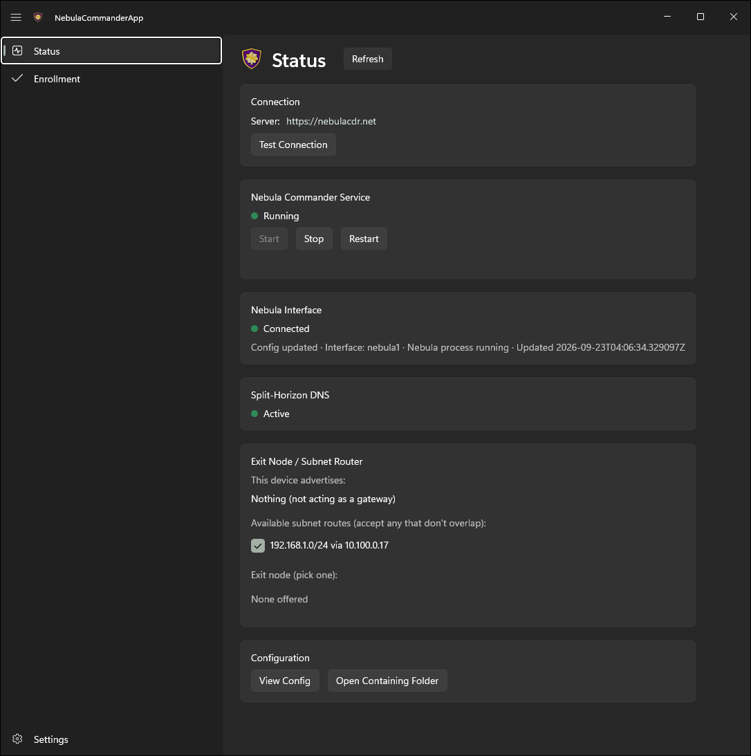 Nebula Commander Windows app
