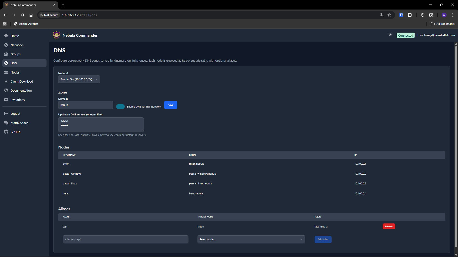 DNS page